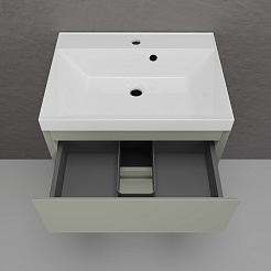 Style Line Тумба под раковину Манхэттен 60 Plus подвесная эмаль олива матовая – фотография-4